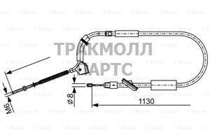 ТРОС РУЧНОГО ТОРМОЗА - 1987482490