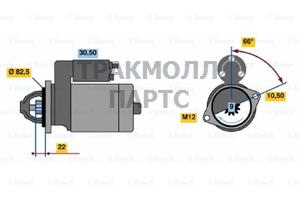 СТАРТЕР  12V 0.8KW - 0986010250