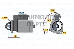 СТАРТЕР  12V 0.85KW - 0986010260