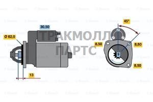 СТАРТЕР 12V 0.70KW - 0986010330