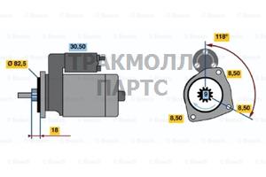 СТАРТЕР  12V 0.8KW - 0986010460