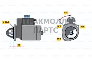 СТАРТЕР  12V 0.8KW - 0986017041