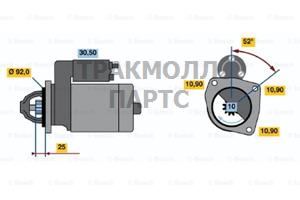 СТАРТЕР  12V 3.1KW - 0986017510