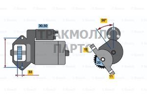 СТАРТЕР  12V 1 6KW BOSCH - 0986020511