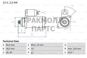 СТАРТЕР  12V 2.2KW - 0986020601