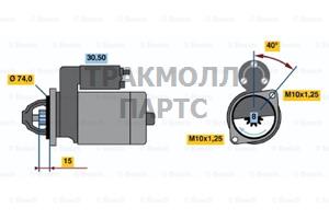 СТАРТЕР  12V 1KW BOSCH - 0986020641