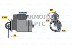 СТАРТЕР  12V 1.6KW - 0986021290