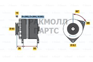 ГЕНЕРАТОР  14V 70A - 0986036041