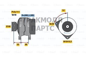 ГЕНЕРАТОР  14V 75A - 0986045201