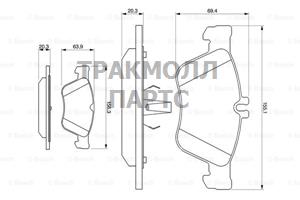 КОЛОДКИ ТОРМОЗНЫЕ BOSCH - 0986424233