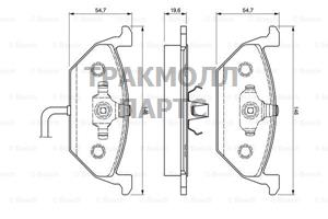 КОЛОДКИ ТОРМОЗНЫЕ BOSCH - 0986424503