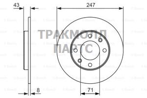 ТОРМОЗНОЙ ДИСК ЗАДНИЙ BOSCH - 0986479870