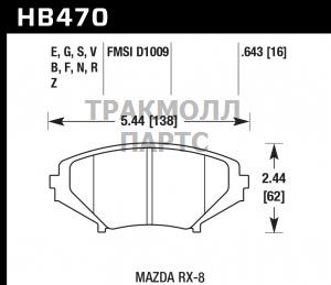 Колодки тормозные передние - HB470F643