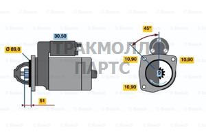 СТАРТЕР  12V 3.1KW - 0986017280