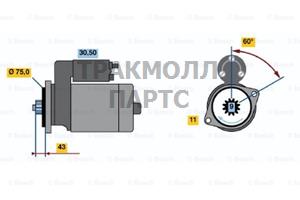 СТАРТЕР  12V 1.2KW - 0986019071