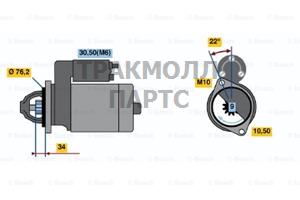 СТАРТЕР  12V 1.1KW - 0986020850