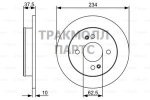 ТОРМОЗНОЙ ДИСК ЗАДНИЙ BOSCH - 0986479507