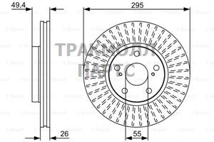 ТОРМОЗНОЙ ДИСК ПЕРЕДНИЙ BOSCH - 0986479561