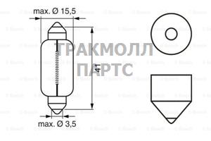 ЛАМПА SV858 24V 15W BOSCH - 1987302529