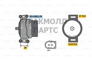 ГЕНЕРАТОР 14V 150A BOSCH - 0121615011