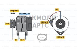 ГЕНЕРАТОР 14V 180A BOSCH - 0121715024