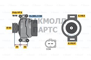 ГЕНЕРАТОР  14V 220A - 0121813004