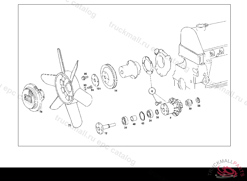 Схема Mercedes A1102000323 Двигатель OM 615 615.912