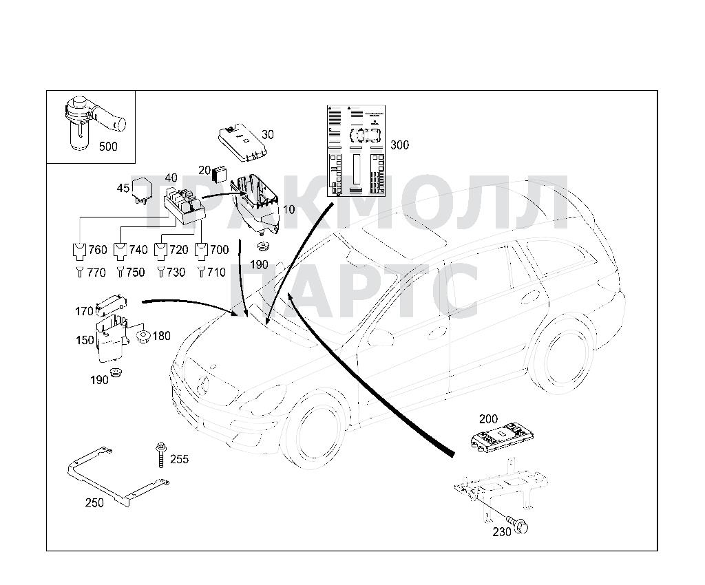 Схема Mercedes A1649004101 двигатель R 350 4MATIC 251.057