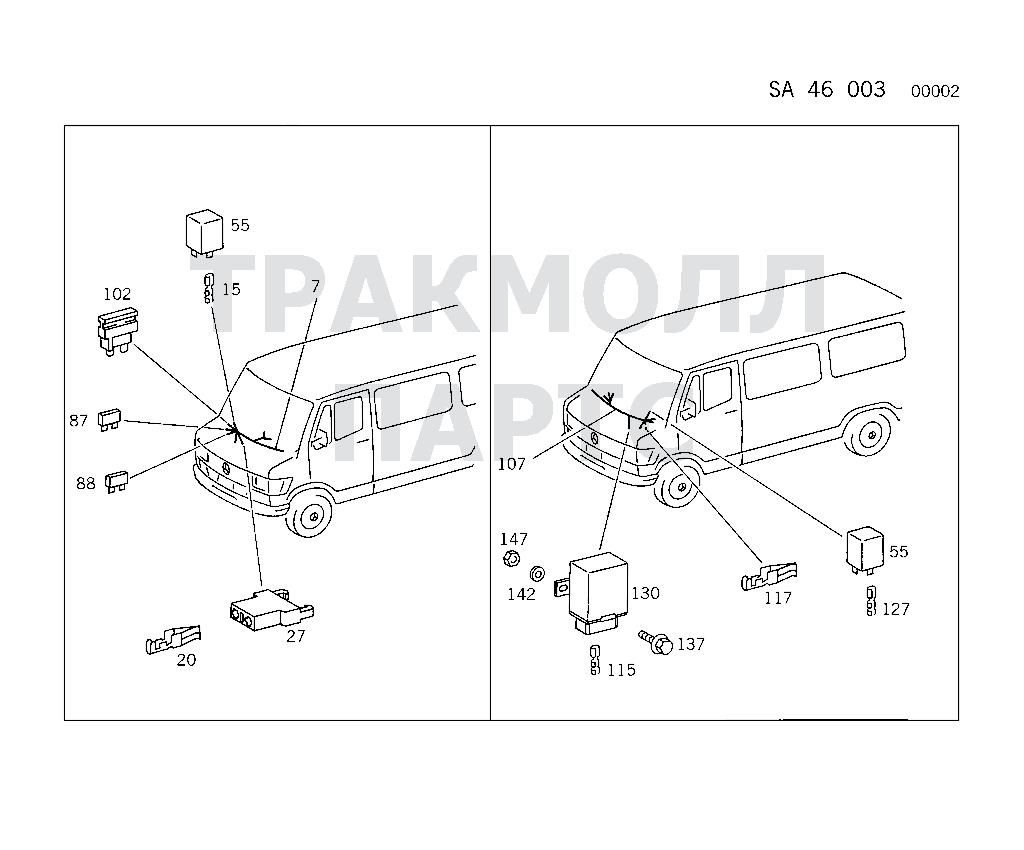 Схема Mercedes A6015450026 двигатель 207 D/208 D 601.316