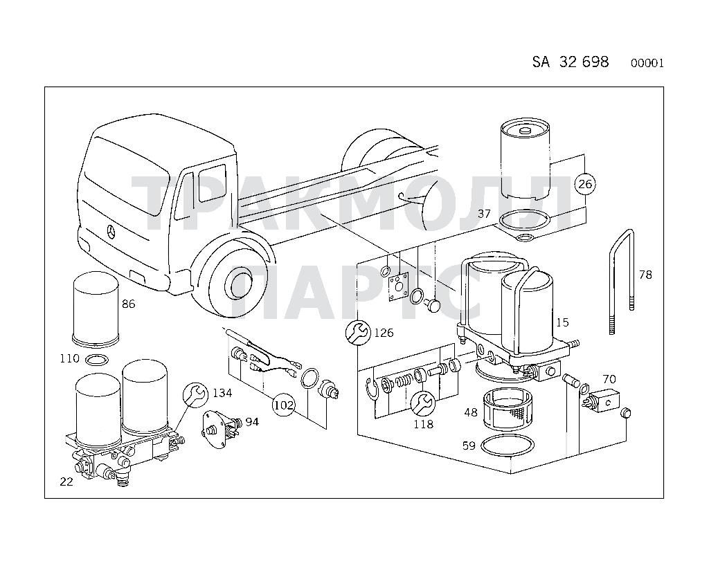 Схема Mercedes A0004293695 двигатель 1622 L,2222 L 617.424