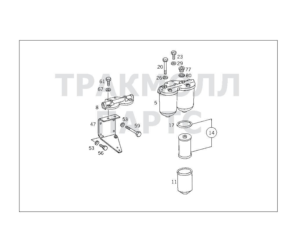 Схема Mercedes A0000900551 двигатель OM 447 LA 476.977