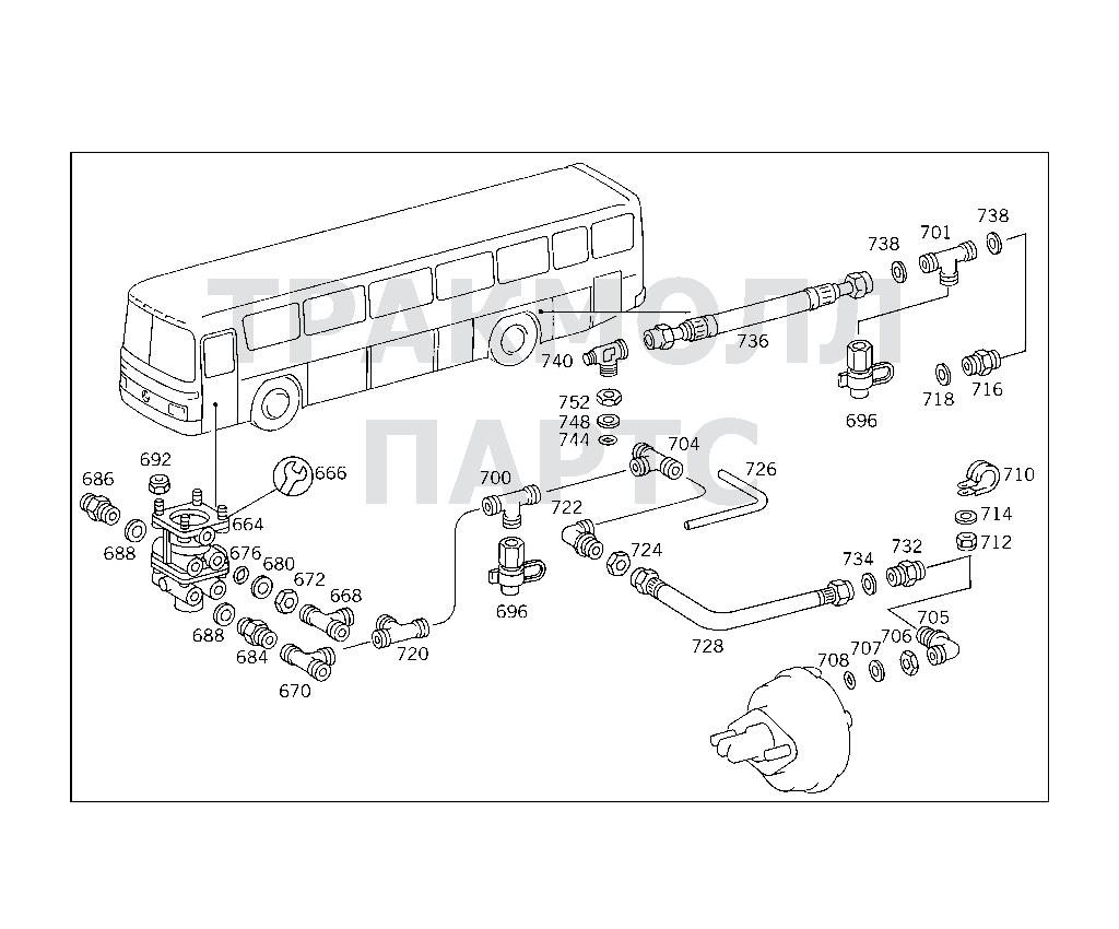 Схема Mercedes N009021008205 двигатель O 302 S OTOMARSAN/TUERKEI 373.158