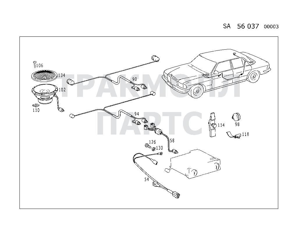 Схема Mercedes A0008205402 двигатель 350 SEL STANDARD 116.029