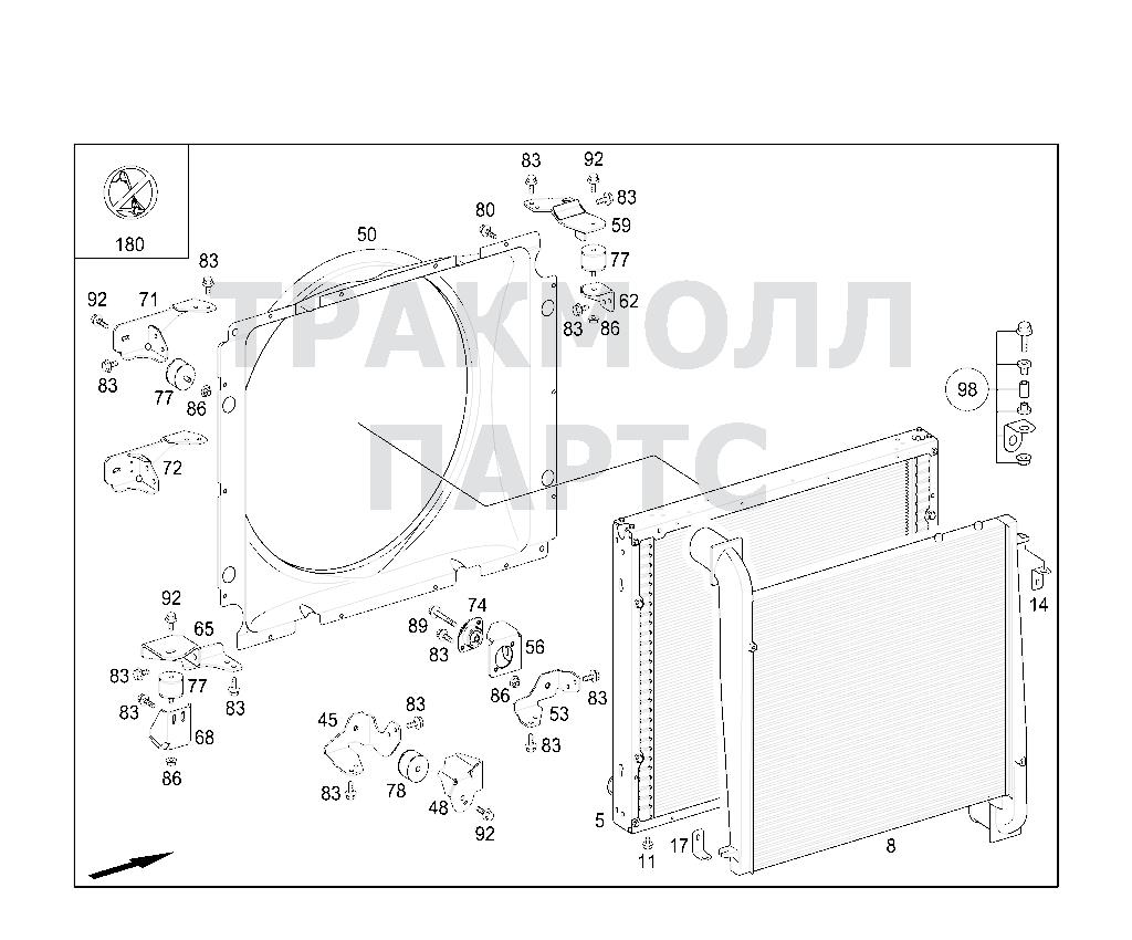 Схема Mercedes A4105040340 двигатель S 407 CC USA EPA 10 629.540