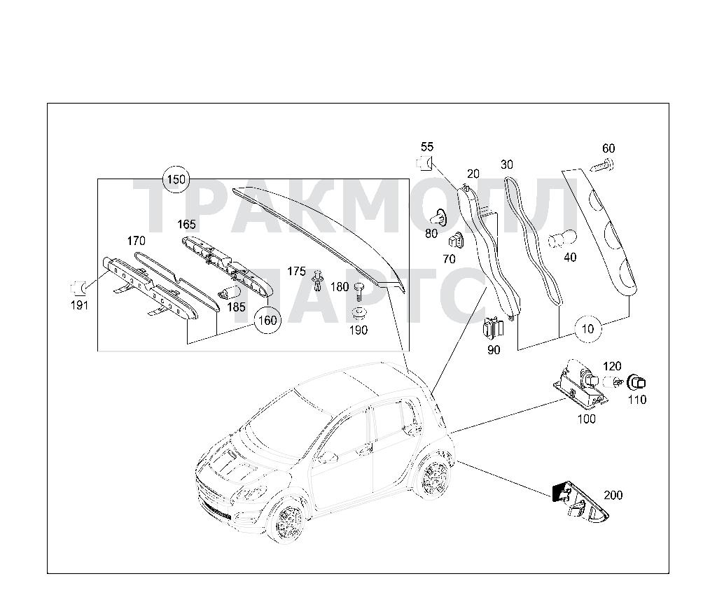 Схема Mercedes A4548200356 двигатель SMART FORFOUR 454.030