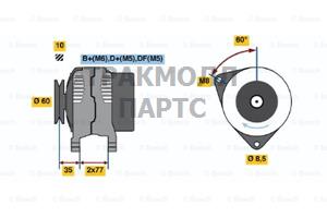 ГЕНЕРАТОР BOSCH - 0123310055