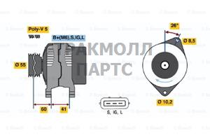 ГЕНЕРАТОР  14V 80A - 0123325012