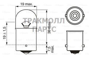 ЛАМПА R10W 12V 10W LONGLIFE DAY CB - 1987302283