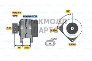 ГЕНЕРАТОР 14V 120A BOSCH - 0124425037