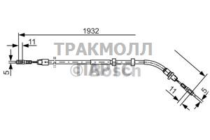 ТРОС РУЧНОГО ТОРМОЗА - 1987477904