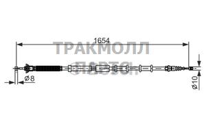 ТРОС РУЧНОГО ТОРМОЗА - 1987477978