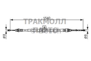 ТРОС РУЧНОГО ТОРМОЗА - 1987477992