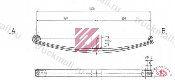 Рессора Volvo о.н. 257842 M1018900 ER257842 MARSHALL - M1018900