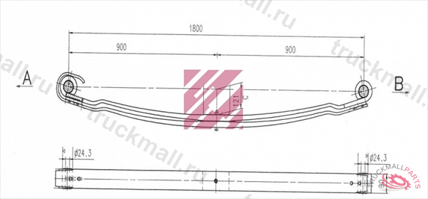 Рессора малолистовая в сборе - M1028400