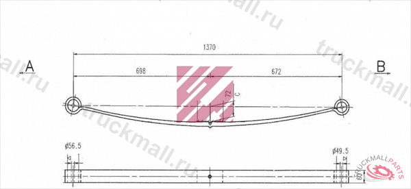 Рессора Ford о.н. 1C155560 EE/1C155560 EC M1089000 - M1089000