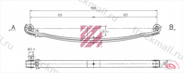 Рессора MAN о.н. 81434026182 M1118600 ER81434026182 MARSHALL - M1118600