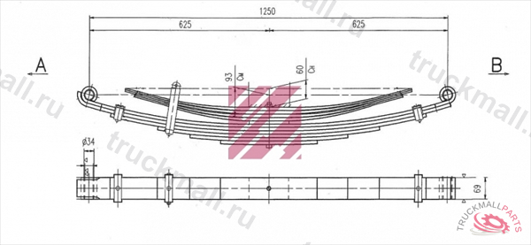 Рессора Hyundai о.н. HUT55100-5H500 M1160900 ER258903 MARSHALL - M1160900