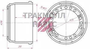 Барабан тормозной Mercedes о.н.3464230101 M1900066 - M1900066