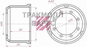 ТОРМОЗНОЙ БАРАБАН - M1900161