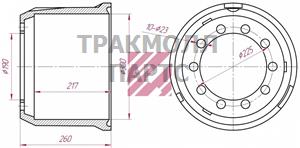 Барабан тормозной BPW BTF16 - M1900172